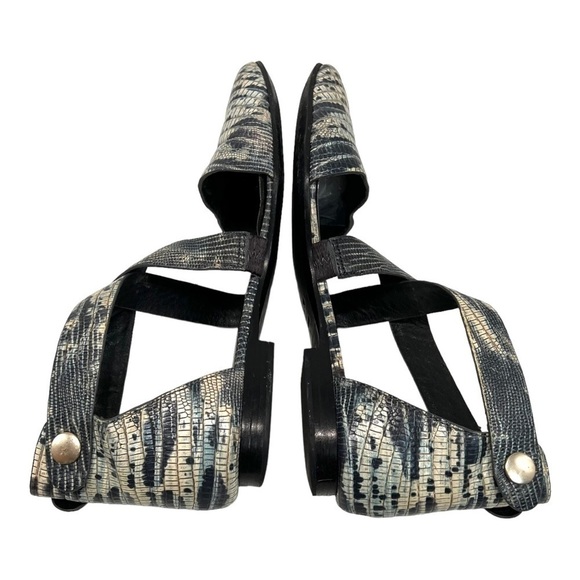 Alexander Wang Snakeskin Point Toe Strappy Snap Back Flats Women’s 38 - Picture 9 of 13